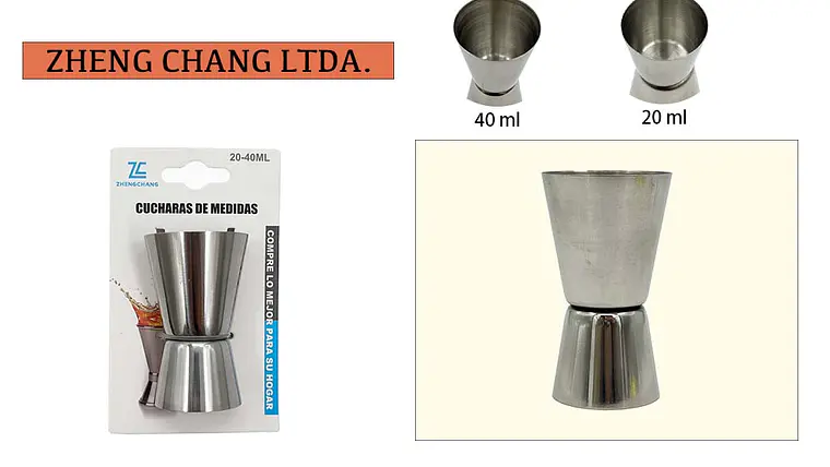 Vaso Jigger/ medidor de doble tiro 20-40 delgado (x12) 1