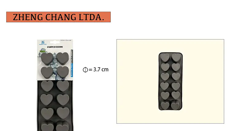 Cubetera con tapa  de silicona corazones 12 cavidades (x12) 1