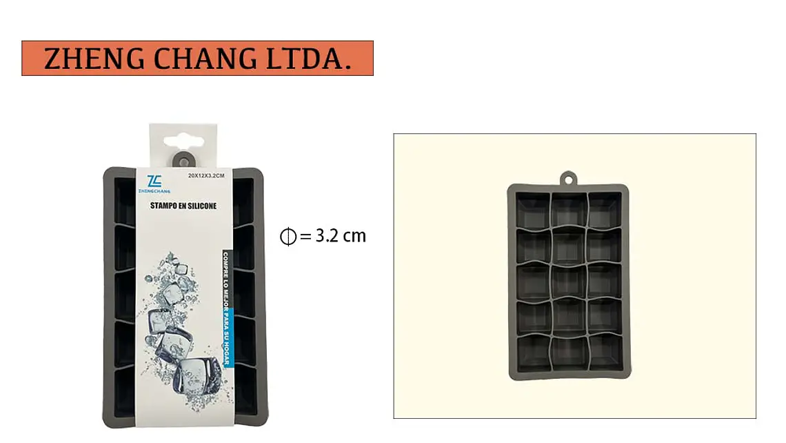 Cubetera con tapa  de silicona cuadrada 15 cavidades (x12) 1