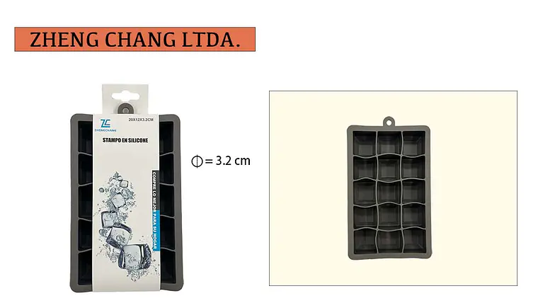 Cubetera con tapa  de silicona cuadrada 15 cavidades (x12) 1