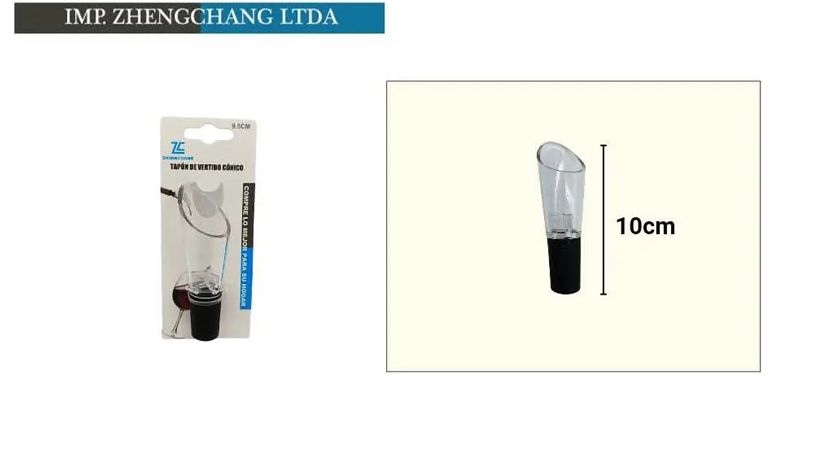 Tapon de vertidor conico para botella vino (x12) 1