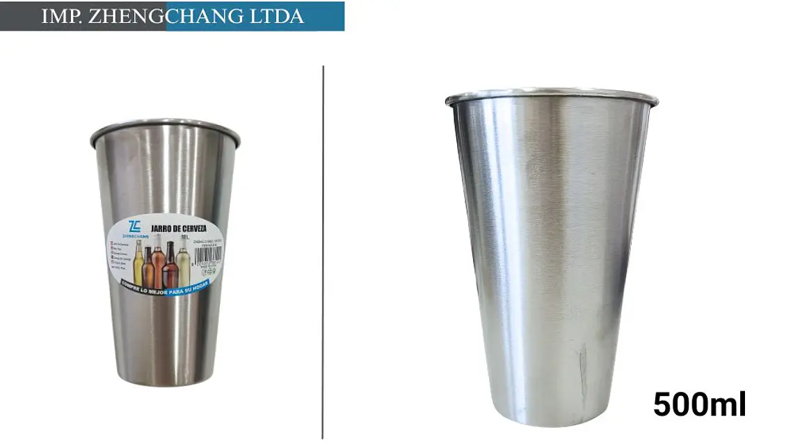 Vaso acero Inox cervecero 500ml (x6) 1