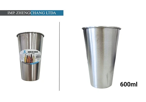 Vaso acero Inox cervecero 600ml (x5)