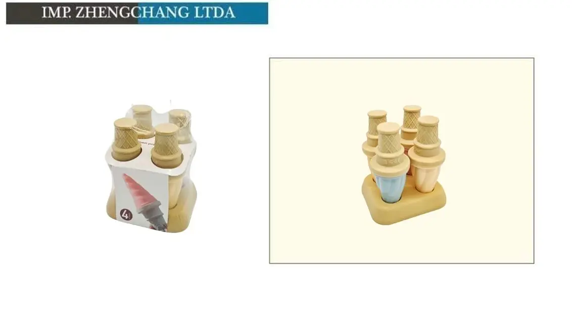 Molde silicona para helado tipo cono 4 und (x6) 1