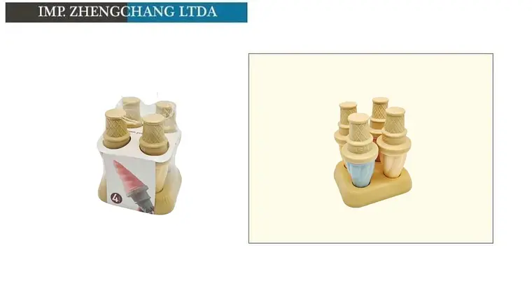 Molde silicona para helado tipo cono 4 und (x6) 1