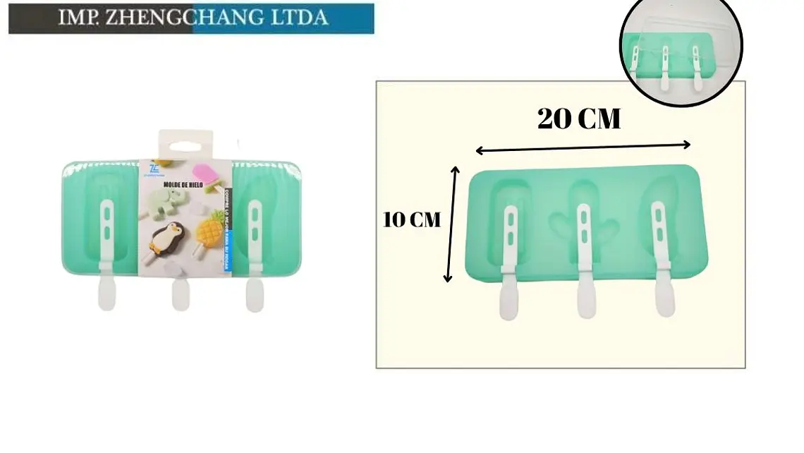 Molde mixto para helado: paleta/cactus/banana (x12) 1