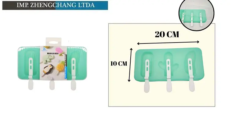 Molde mixto para helado: paleta/cactus/banana (x12) 1