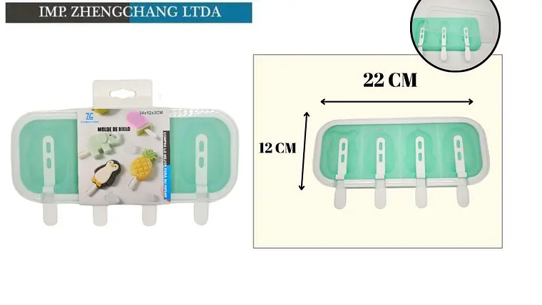 Molde mixto para paletas: 4 figuras (x12) 1