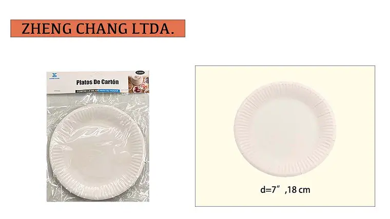Plato desechable de 7 pulgadas (x12) 1