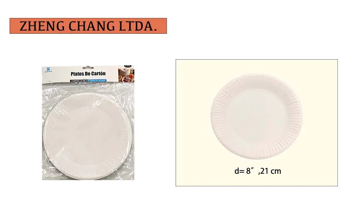 Plato desechable de 8 pulgadas (x12) 1