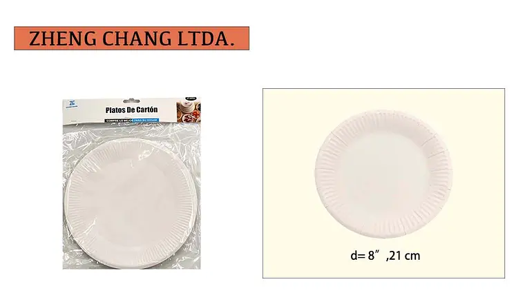 Plato desechable de 8 pulgadas (x12) 1