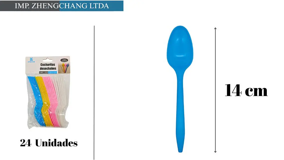 cuchara de plástico colores 14CM 24PCS (x12) 1