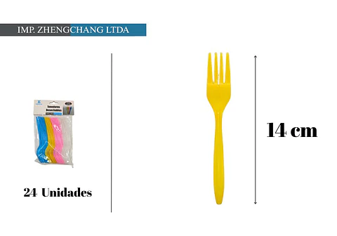 Tenedor de plástico colores 14CM 24PCS (x12)