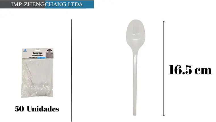 Cuchara de plástico 16.5CM 50PCS (x12) 1