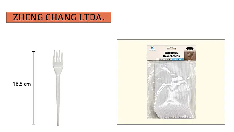 Tenedor de plástico 16.5CM 50PCS (x12) 1