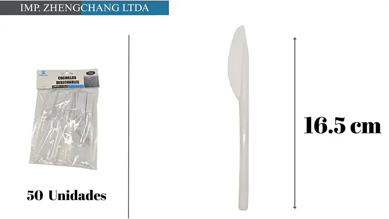 Cuchillo de plástico 16.5CM 50PCS (x12) 1