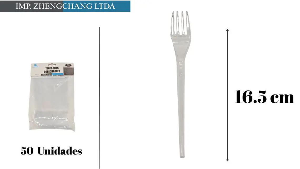 Tenedor de plástico 16.5CM 50PCS (x20) 1