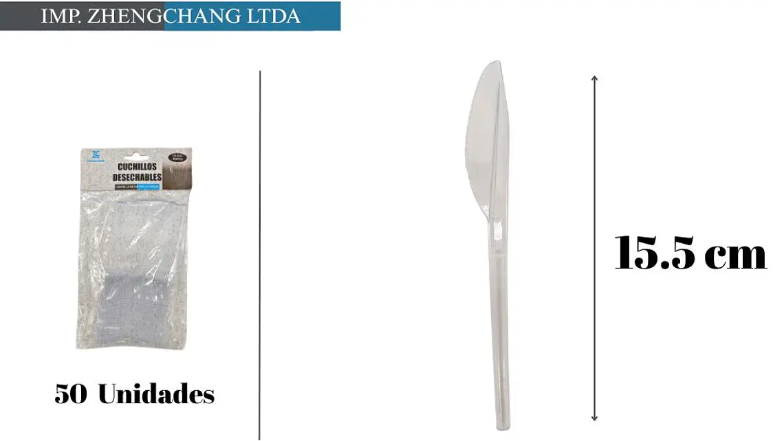 Cuchillo de plástico 16.5CM 50PCS (x20) 1