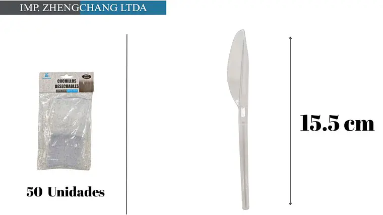 Cuchillo de plástico 16.5CM 50PCS (x20) 1
