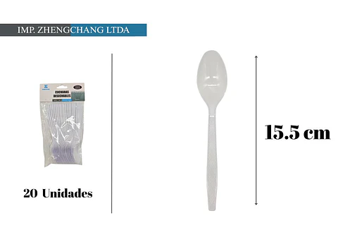 Cuchara de plástico triple varilla 15.5CM 20PCS (x10)