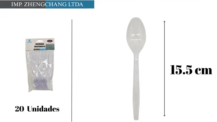 Cuchara de plástico triple varilla 15.5CM 20PCS (x10) 1