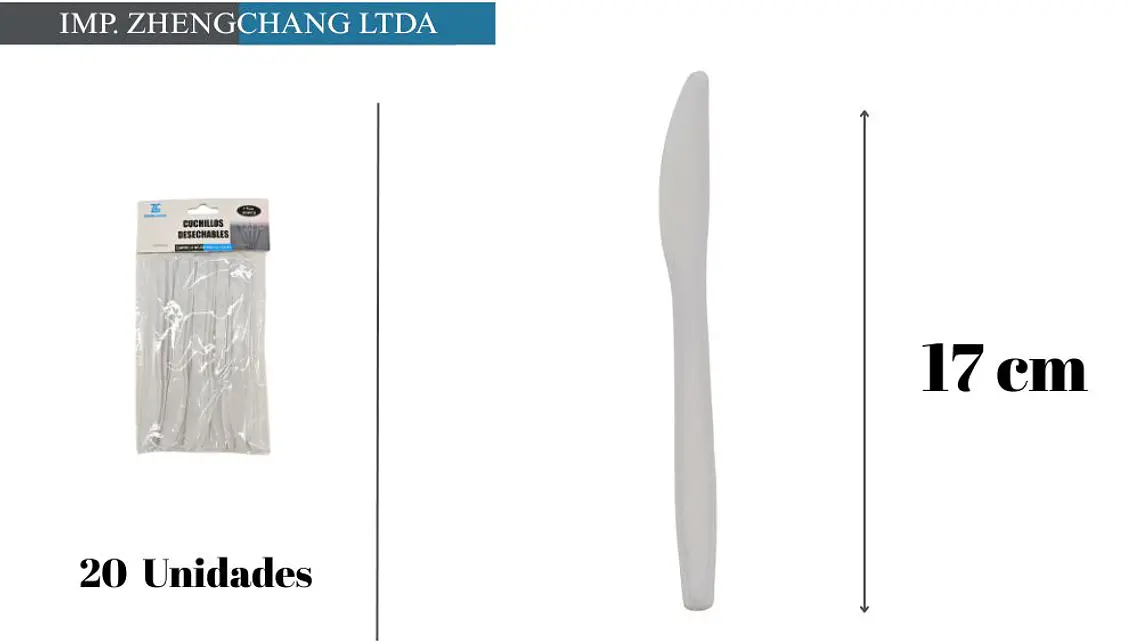 cuchillo de plástico triple varilla 17CM 20PCS (x20) 1