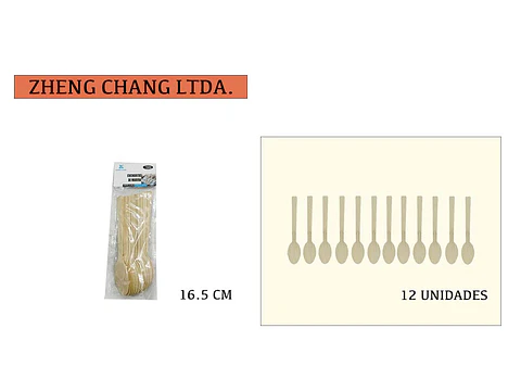 cuchara de bambu desechable 16.5CM 12PCS (x12)