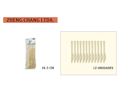Cuchillo de bambu desechable 16.5CM 12PCS (x12)