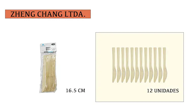 Cuchillo de bambu desechable 16.5CM 12PCS (x12) 1