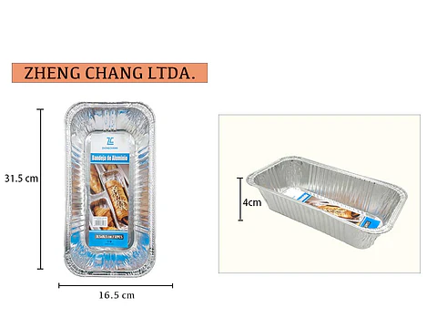  Capsula de aluminio rectangular 31.5x16.5x4cm (x12)