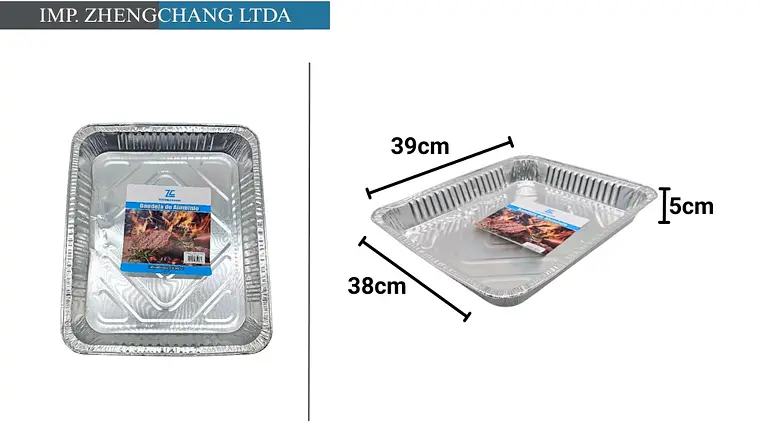 Bandeja de aluminio rectangular 39x38x5cm (x12) 1