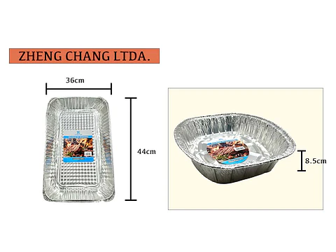 Bandeja de aluminio rectangular 44x36x8.5cm (x12)