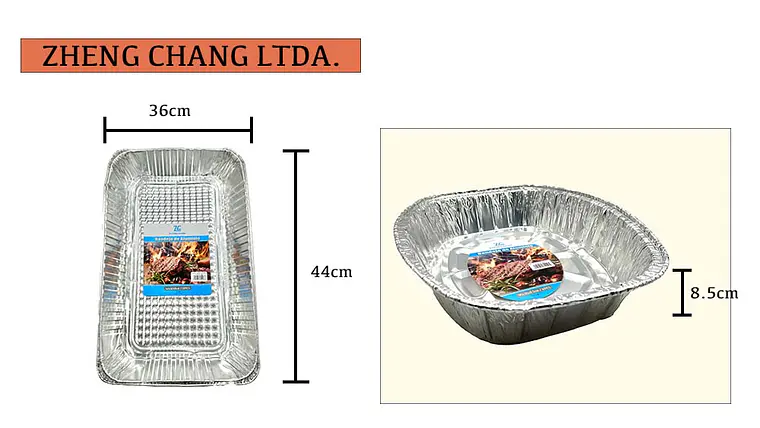 Bandeja de aluminio rectangular 44x36x8.5cm (x12) 1