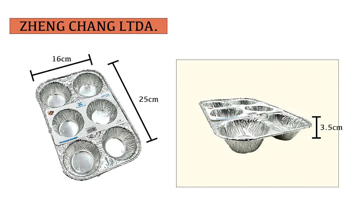 Bandeja de aluminio para 6 cupcakes 25x16x3.5cm (x12) 1