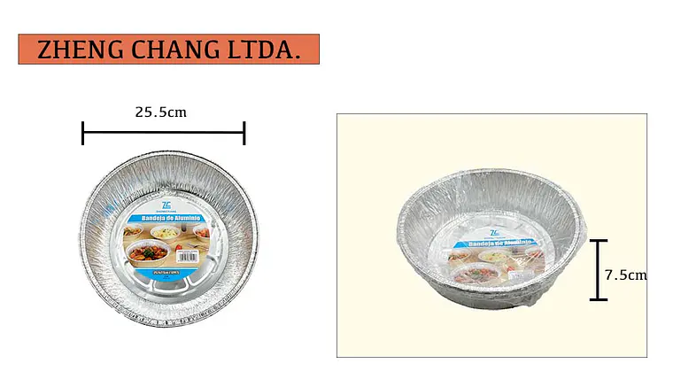 Bandeja de aluminio redonda 25.5x7.5cm (x12) 1