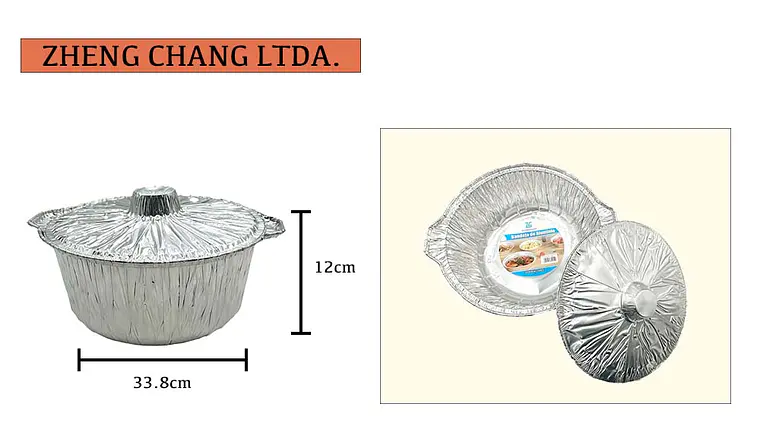 Bandeja de aluminio redonda con tapa 33.8x12cm (x12) 1