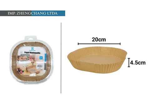 Papel mantequilla para freidora de aire cuadrada 20x4.5cm  50PCS (x12)