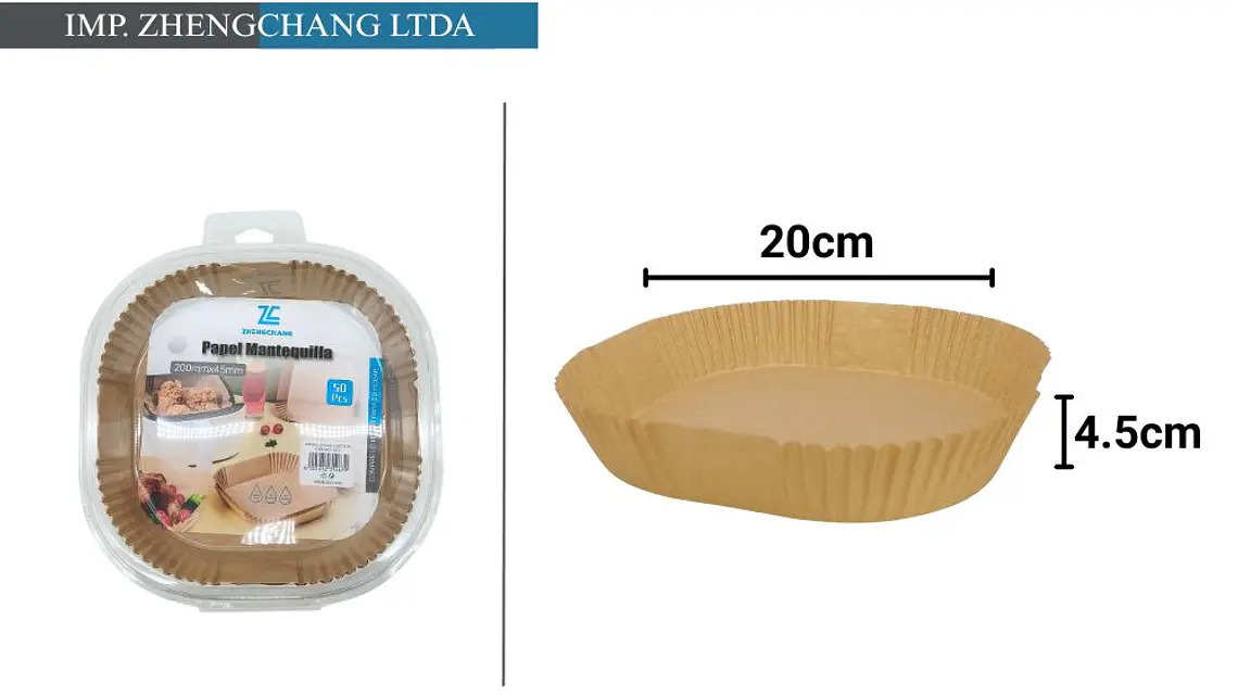 Papel mantequilla para freidora de aire cuadrada 20x4.5cm  50PCS (x12) 1
