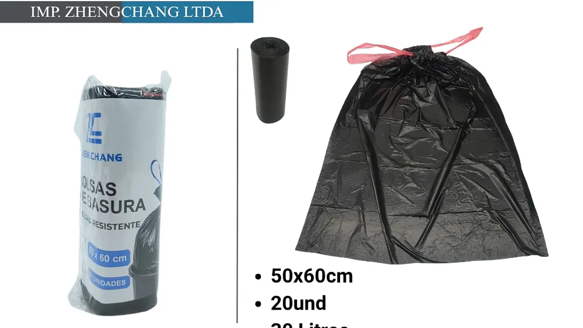 Bolsa de basura con cordon 50×60cm 30Ltrs (20pcs) (x12) 1