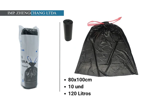 Bolsa de basura con cordon 80×100cm 120Ltrs 10pcs (x12)