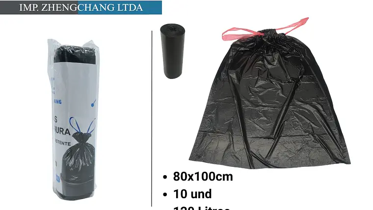 Bolsa de basura con cordon 80×100cm 120Ltrs 10pcs (x12) 1