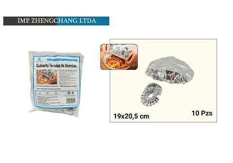 Tapas/Cubierta termica aluminio desechable 10Pcs (x10)