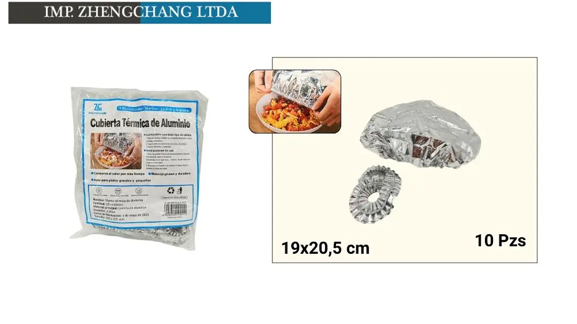 Tapas/Cubierta termica aluminio desechable 10Pcs (x10) 1
