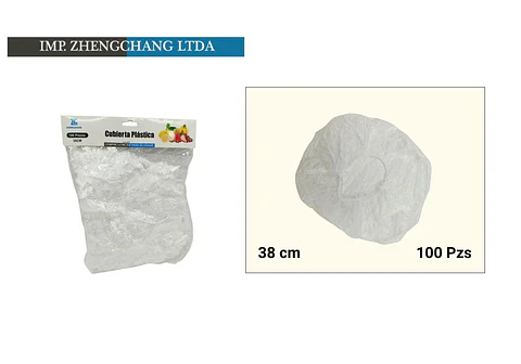 Tapas/Cubierta plastica desechable 38 cm 100Pcs  (x10)
