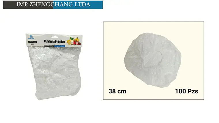 Tapas/Cubierta plastica desechable 38 cm 100Pcs  (x10) 1