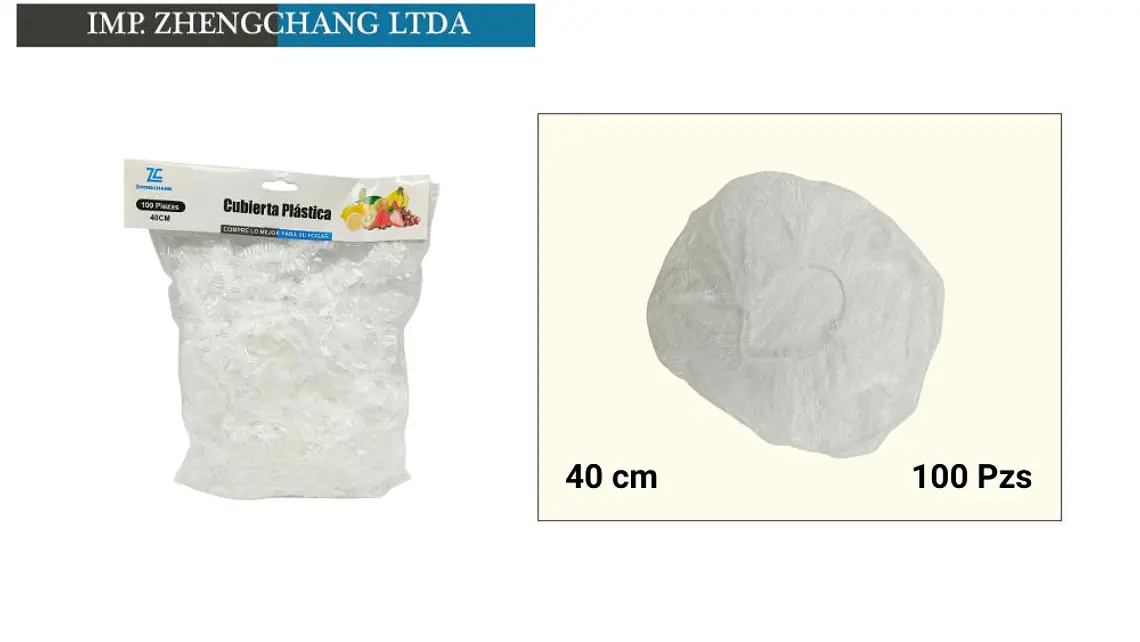 Tapas/Cubierta plastica desechable 40 cm 100Pcs  (x10) 1