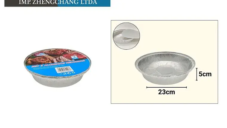 Molde aluminio redondo 23×5cm set 3 (x12) 1
