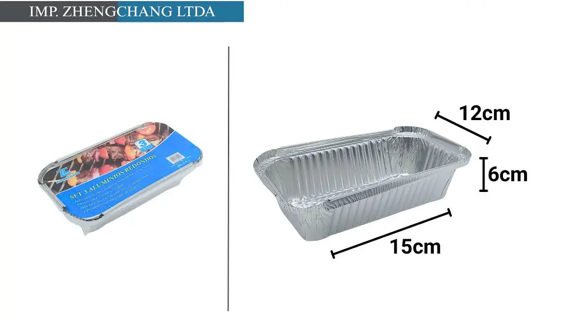 Molde aluminio rectangular 25×12x6cm set 3 (x12) 1