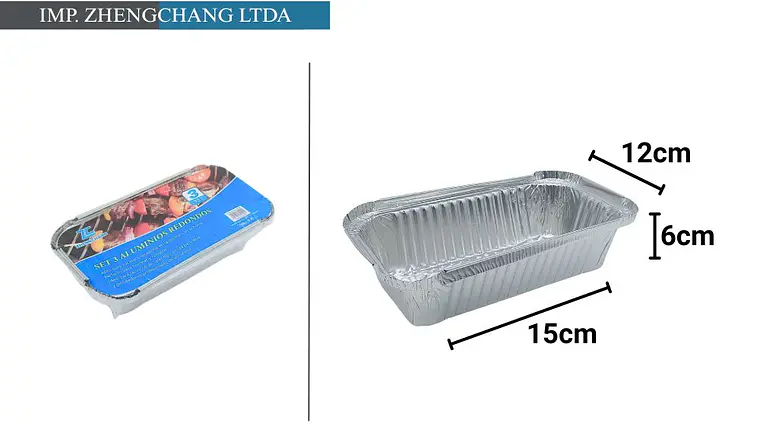 Molde aluminio rectangular 25×12x6cm set 3 (x12) 1