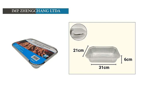 Molde aluminio rectangular 31×21x6cm set 3 (x12)